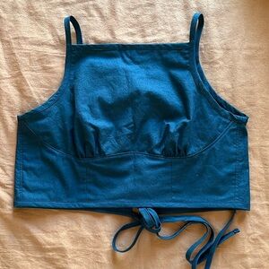 Black Wrap Corset Tank Top Handmade